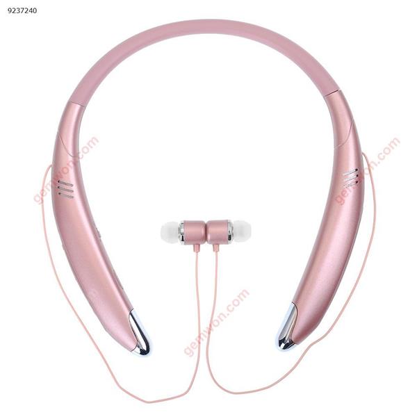 Outdoor sports Bluetooth 2-in-1 headphone speakers. Headphones and speakers can be switched neck hanging headphones (pink) Headset G42701（V8）