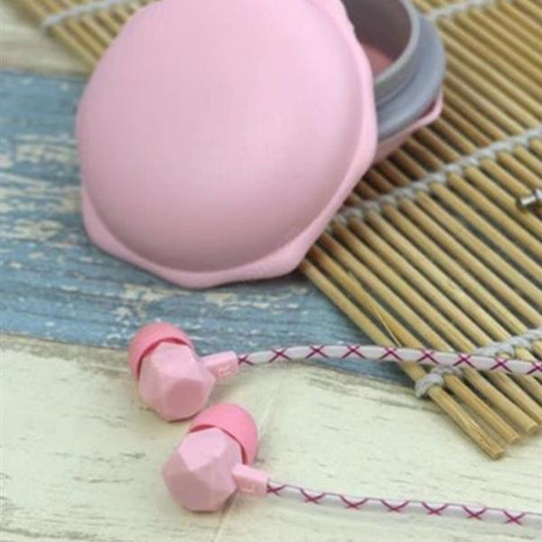 IN-129 Colorful Diamond Shapes，With storage box phone headset，pink Headset IN-129
