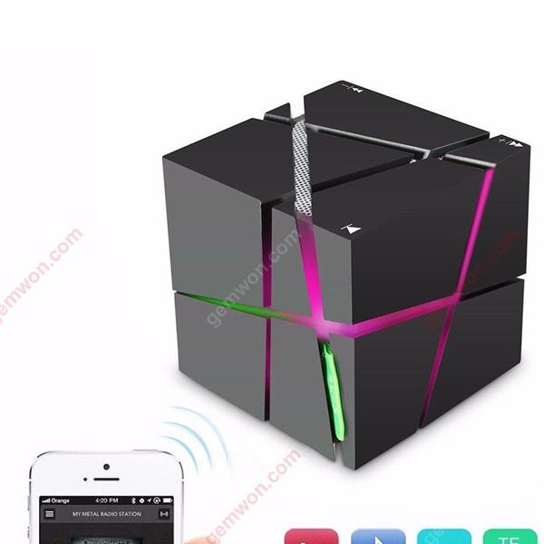 Q Rubik's cube Bluetooth speakers, Creative colorful lights mobile phone Subwoofer Audio wireless mini card, Black Bluetooth Speakers Q RUBIK'S CUBE BLUETOOTH SPEAKERS