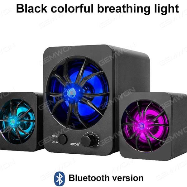 D-207 7 colour Bluetooth stereo，Cool light，2.1 surround sound，black Bluetooth Speakers D-207 7 COLOUR BLUETOOTH STEREO