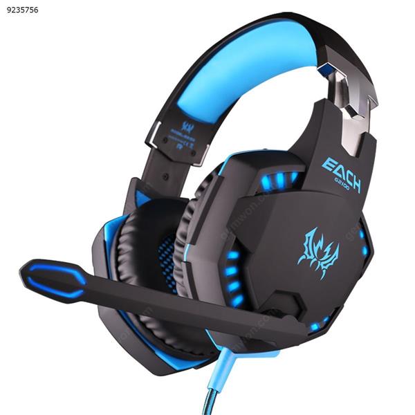 VersionTech Stereo Gaming Headset for PS4 Xbox One, Professional 3.5mm Over Ear Headphones with Mic and Volume Control, Stunning LED Lights for Laptop PC Mac iPad and Smart Phones,shakable,blue Headset N/A