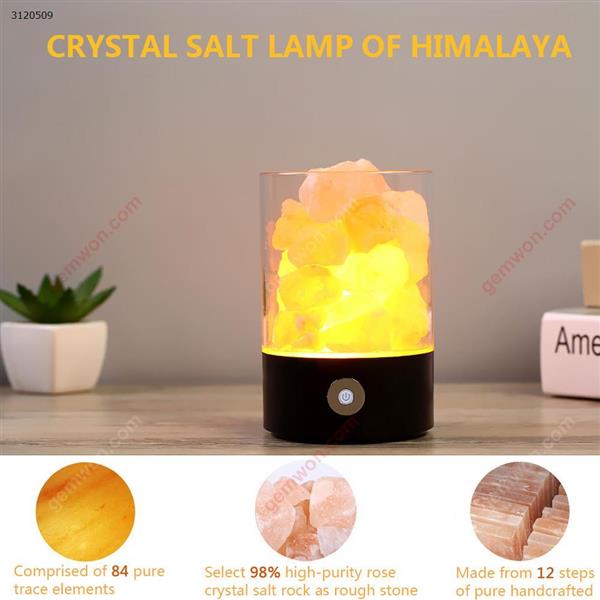 Creative Himalaya Crystal Salt Light,Natural Negative lons Lamp，LED，Black Camping & Hiking N/A