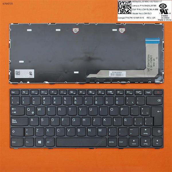 LENOVO IdeaPad 110-14ISK BLACK FRAME BLACK (For Win8) LA N/A Laptop Keyboard (OEM-B)