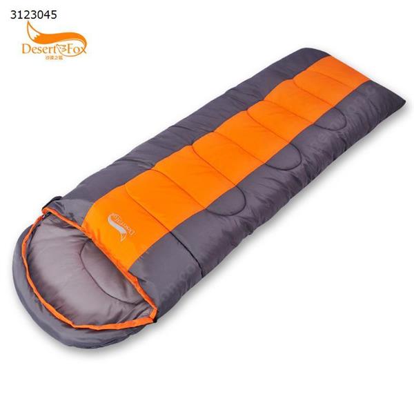 Comfortable portable lightweight envelope sleeping bag with compression bag for camping, hiking, hiking and other outdoor activities - Single, (winter thick orange + gray) Camping & Hiking WD-SLB