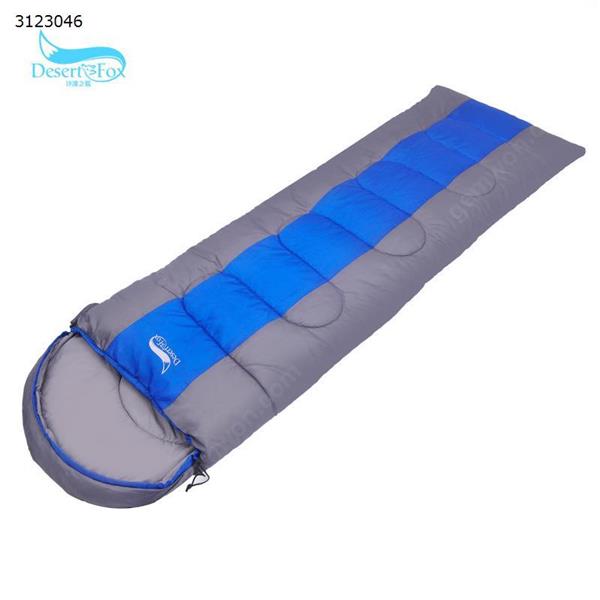 Comfortable portable lightweight envelope sleeping bag with compression bag for camping, hiking, hiking and other outdoor activities - Single (Autumn Winter Thick Blue + Grey) Camping & Hiking WD-SLB