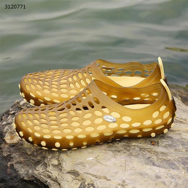 Summer Beach sandals Outdoor wading hole shoes Korean Baotou Comfort Breathable Tide shoes Men Wild Sandals (Size 44 Brown) Outdoor Clothing WD-1706