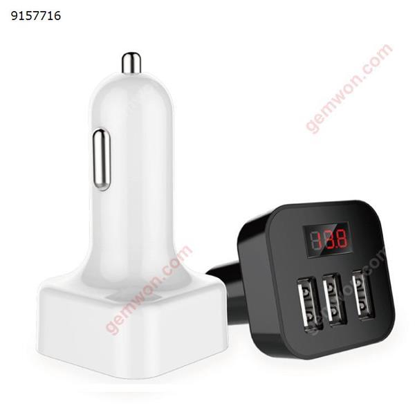Multi-function car charger Bluetooth positioning belt display car phone charger usb-white Car Appliances DW