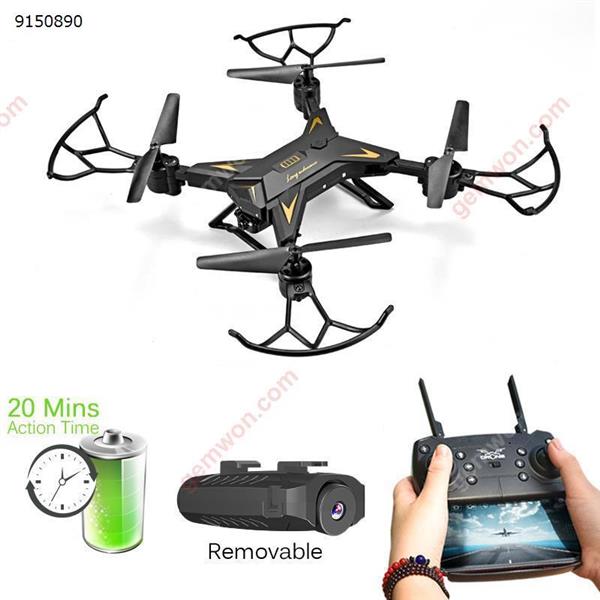 20 Minutes Flight Time WIFI FFPV RC Quadcopter Drone with 30W camera 640P HD Camera Foldable Selfie Drone  -black Drone KY601S