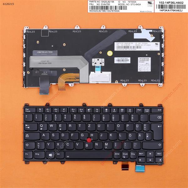 Lenovo ThinkPad Yoga Y370  Black（backlit ,With Point stick，win8） GR N/A Laptop Keyboard (OEM-B)