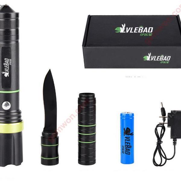 Strong light flashlight rechargeable long-range with safety hammer camping survival multi-function Camping & Hiking SDT