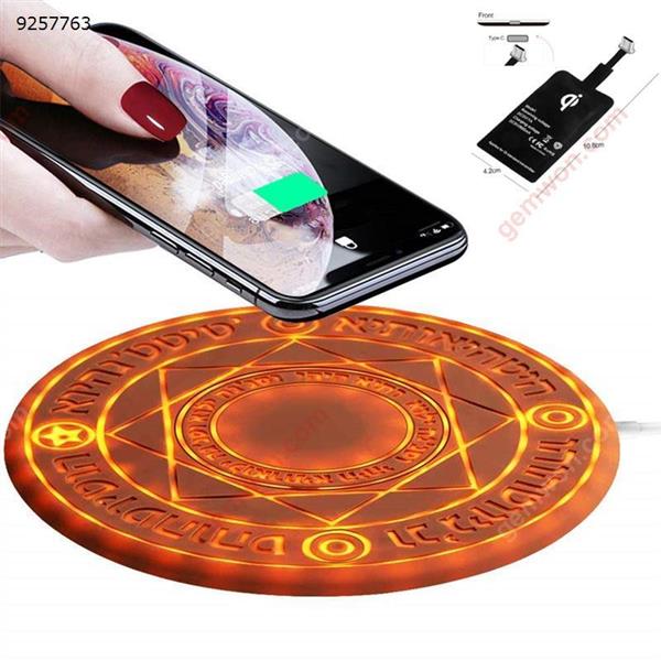 Magic Array Wireless Charger, Ultra Slim Wireless Charger for iPhone 8 / iPhone 8 Plus/iPhone X/XR / Xs/XsMax/ Samsung S9 / S9 Plus/ S8 / S8Plus / S7 / S7 Edge / S6 Edge HUAWEI Mate 20 RS/ Mate 20 Pro and More+Type C Wireless Charging Receiver Adapter Charger & Data Cable mofa-001