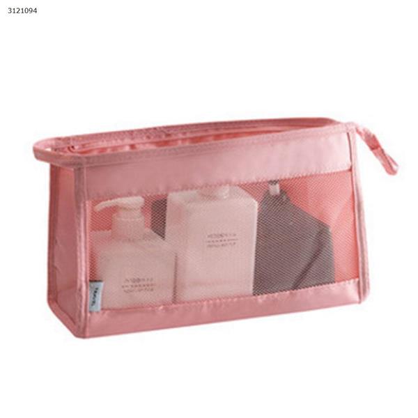 Grid cosmetic bag travel storage wash cosmetic storage bag hand bag Pink Outdoor backpack n/a
