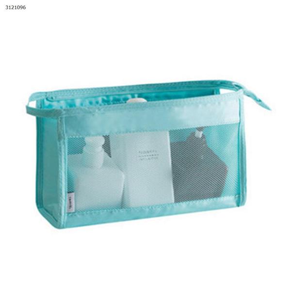 Grid cosmetic bag travel storage wash cosmetic storage bag hand bag Sky blue Outdoor backpack n/a