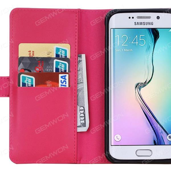 S7 edge Samsung holster,Plain wallet,Multifunctional combined fission case，rose red Case S7 EDGE SAMSUNG HOLSTER