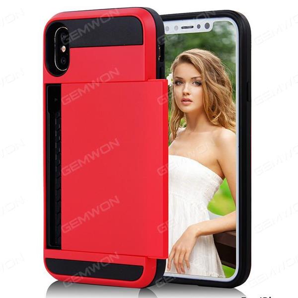 iPhone7 plus Slip slip card protecting sleeve，Mobile phone shell capable of carrying card，red Case IPHONE7 PLUS SLIP SLIP CARD PROTECTING SLEEVE