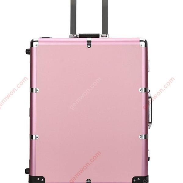 Professional cosmetic case trolley with LED light bracket dimmable beauty makeup artist large with makeup box （Pink EU） Makeup Brushes & Tools  9500