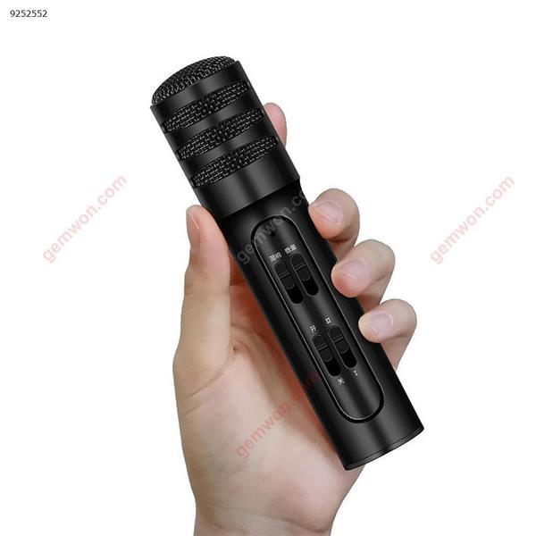 Portable Handheld Condenser Microphone with Built-in Sound Card,Rechargeable Battery Mobile Phone Mounts & Stands C7