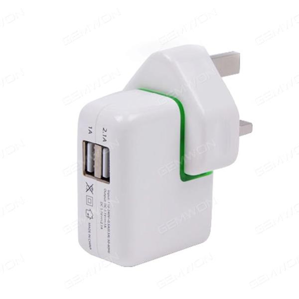 5V 2.1A UK Plug 2 Dual USB Port Wall Chargers Power Adapters Smart Socket OFS-177C