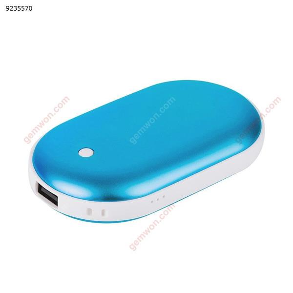 Double-Side Rechargeable Hand Warmer 5200mAh Portable Power Bank for iPhone, Samsung Galaxy and Android phone(blue) Smart Gift FU-W002