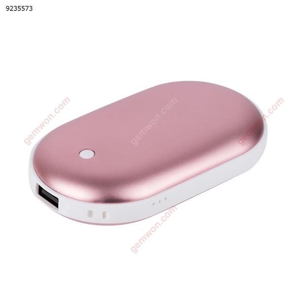 Double-Side Rechargeable Hand Warmer 5200mAh Portable Power Bank for iPhone, Samsung Galaxy and Android phone(Rose Gold) Smart Gift FU-W002