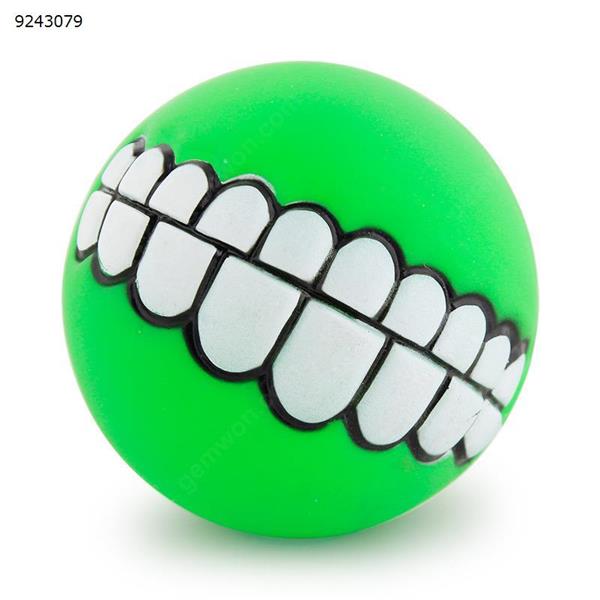 Funny Pet Dog Puppy Cat Ball Teeth Toy PVC Chew Sound Dog Play Get Beep Toy Pet Supplies (Green) Other WD-P
