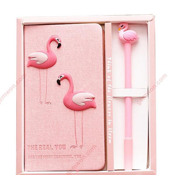 Flamingo Notepad，Pink girl heart book with pen set（Two birds with pink pens） Other FLAMINGO NOTEPAD