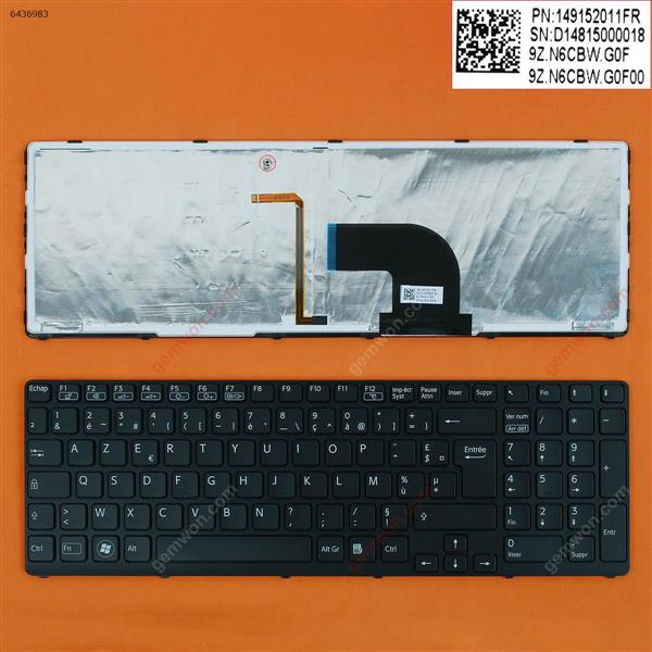 SONY SVE17 BLACK FRAME BLACK(Backlit) FR 9Z.N6CW.G0G Laptop Keyboard (OEM-B)
