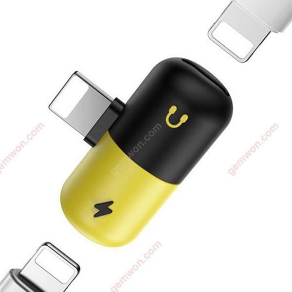 Support version IOS11 lightning audio charging call 3 in 1 adapter (black and yellow) Charger & Data Cable G83003