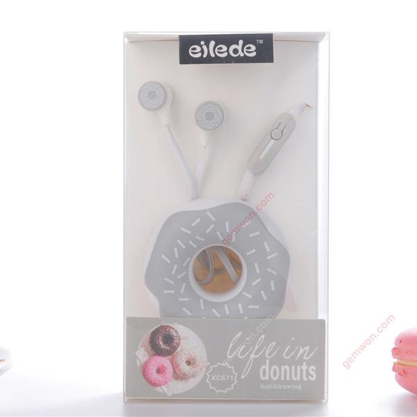 Cute Headphone Donuts Design In Ear Earphone L-10 Noise Cancelling Headphones white Headset L10