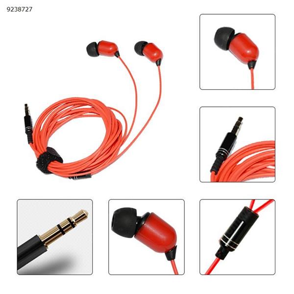 3m Earphone Wired In-ear Hearphones Earbuds auriculares Universal Headset Hifi earphones  3.5mm Line Plug red Headset HANGRUI