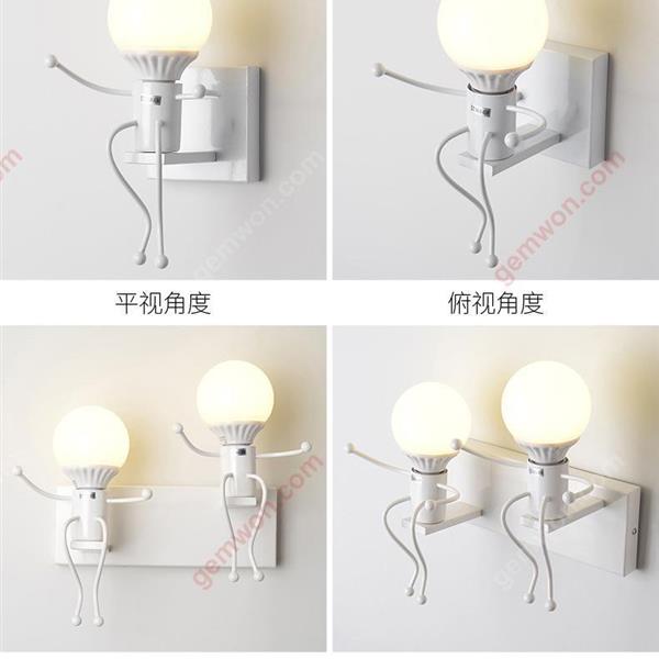 European style creative personality LED bedside lamp modern simple bedroom aisle stairs corridor children iron wall lamp white Decorative light B9167-1
