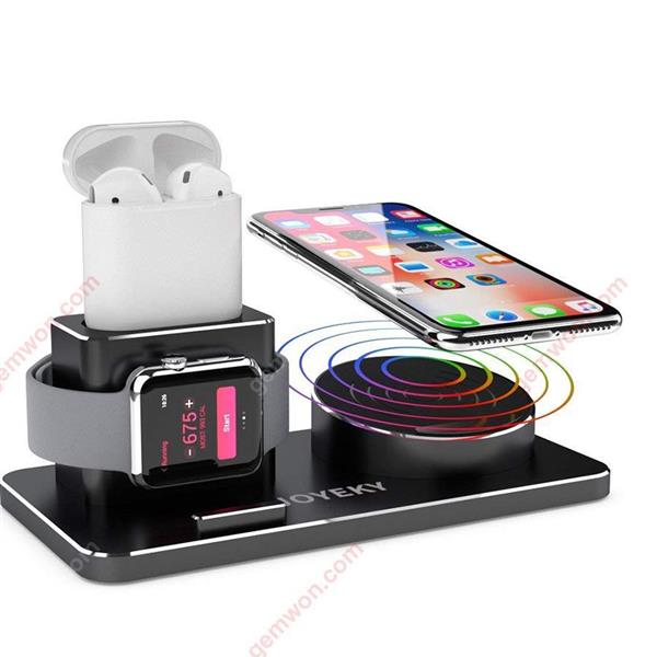 Apple Watch Stand, JOYEKY 10W iPhone X Wireless Charger Aluminum Wireless Charging Pad for iPhone X/8/8 Plus, Apple Watch Charging Stand AirPods Charging Docks for Apple Watch Series 3 2 1 AirPods Mobile Phone Mounts & Stands Aluminum wireless charging pad