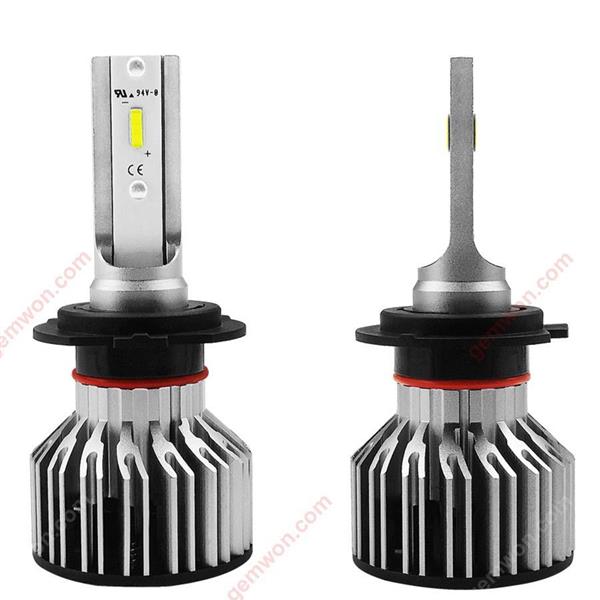 H7 LED Headlight Bulbs, All-in-One Conversion Kit High/Low Beam Auto Headlamp Dual Beam Car Headlight H7-80W 9600Lm 6000K Cool White CREE-XHP50-1 Pair -1 Year Warranty(S6 H7) Auto Replacement Parts S6-H7