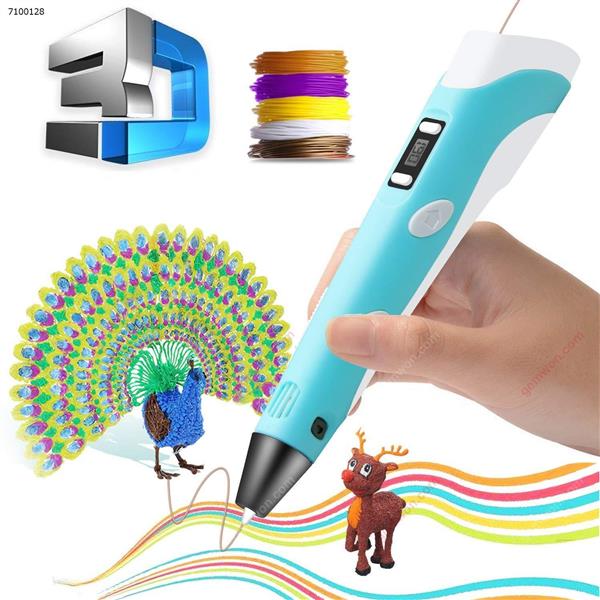 Wsiiroon Printing Pen, Pen with 1.75mm PLA Filament Pack of 5 Different Colors, Safe Doodler Model Making and Art Crafts Tool with LED Display Perfect Gift for Kids Adults 3D Printing Pen N/A