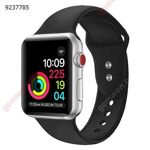 Apple Watch with Replacement 38mm iWatch Nike Sports Belt Soft Silicone Strap Apple Watch Series 1 2 3（38 mm black） Smart Wear 38MM