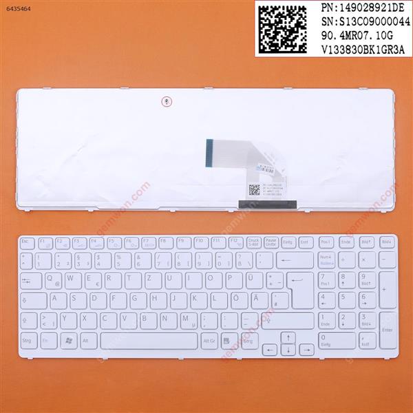 SONY SVE17 WHITE FRAME WHITE GR 149028921DE  S13C09000044  90.4KR07.10G  V133830BK1GR3A Laptop Keyboard (OEM-B)