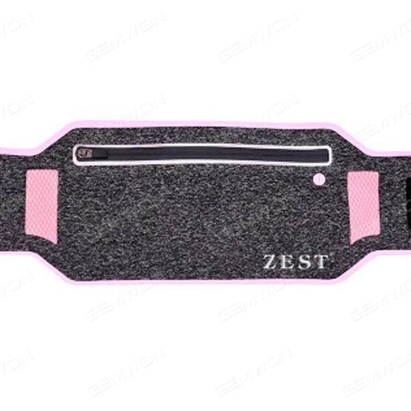 Pocket the best sports belt sports phone bag waterproof reflective zipper pocket headphone hole ultra-thin large-capacity sports belt men and women apply pink Outdoor backpack ZEST