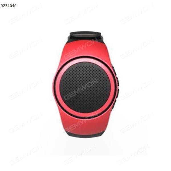 Watch Shape Ultra Portable Outdoor Wireless Bluetooth Speakers  FM radio + Microphone + MP3 Music Player, for Runners, Jogger, Bicyclers, Climbers, Hikers, Kids (Red) Bluetooth Speakers TH-B20