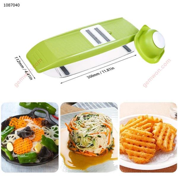Potato Slicer Lattice Cutter - Vegetable Mandoline with 5 Changeable Blades for Cucumber, Lemon Carrot and Onion Iron art LS8C311JYBD