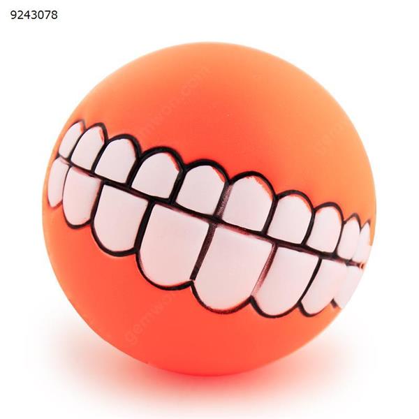 Funny Pet Dog Puppy Cat Ball Teeth Toy PVC Chew Sound Dog Play Get Beep Toy Pet Supplies (Orange) Other WD-P