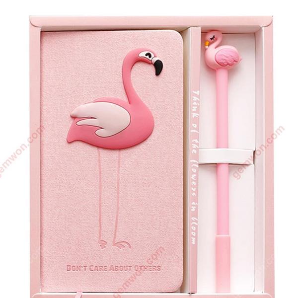 Flamingo Notepad，Pink girl heart book with pen set（Single bird with pink pen） Other FLAMINGO NOTEPAD