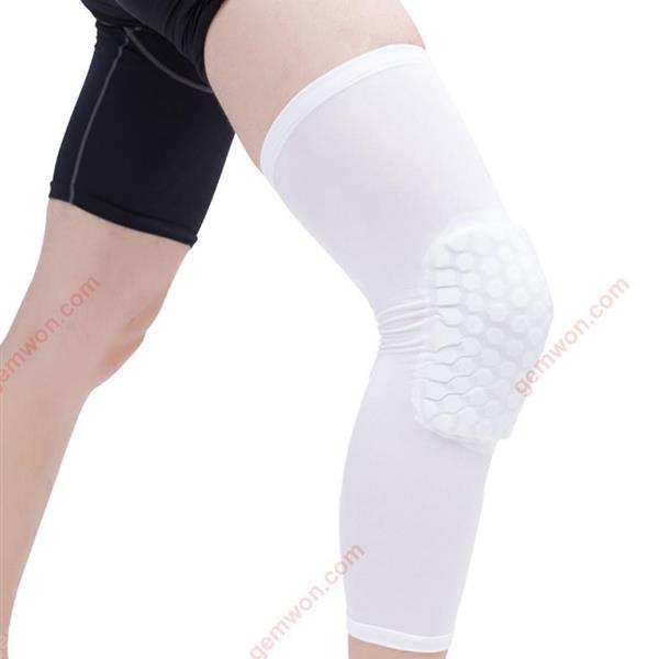 Collision Breathable PRO Honeycomb Knees Basketball Hiking Kneepad Professional Outdoor Sports Kneepad (White L) Outdoor Clothing WD-HX