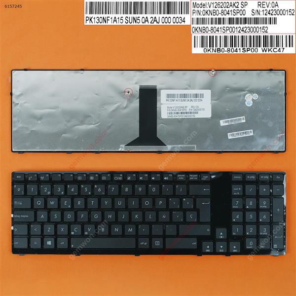 ASUS K95 K95V K95VB K95VJ K95VM X93 X93S X93SM X93SV GLOSSY FRAME BLACK WIN8 SP N/A Laptop Keyboard (OEM-B)