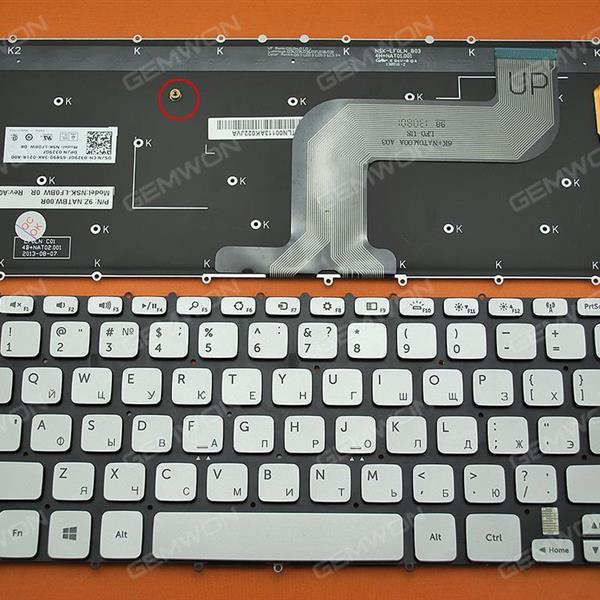 DELL Inspiron 14 7000  SILVER (WithOut Fame,Backlit,Win8) RU 9Z.NATBW.00R NSK-LFOBW Laptop Keyboard (OEM-B)