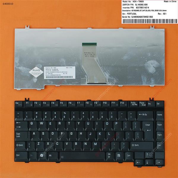 TOSHIBA A10 A15 BLACK US V-0522BIAS1 MP-03433US SG-32301-40A 50599-201 HPMH-505999-201 Laptop Keyboard (OEM-B)