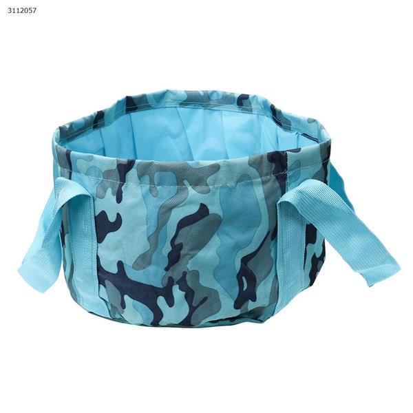 Outdoor folding portable water bag（Camouflage blue） Camping & Hiking FOLDABLE WASHBASIN