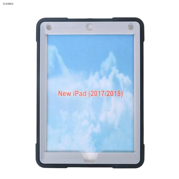 New iPad 9.7 2018 /2017 B contrast color protective cover, the latest silicone support three anti-protective cover, black Case NEW IPAD 9.7 2018 /2017 B CONTRAST COLOR PROTECTIVE COVER