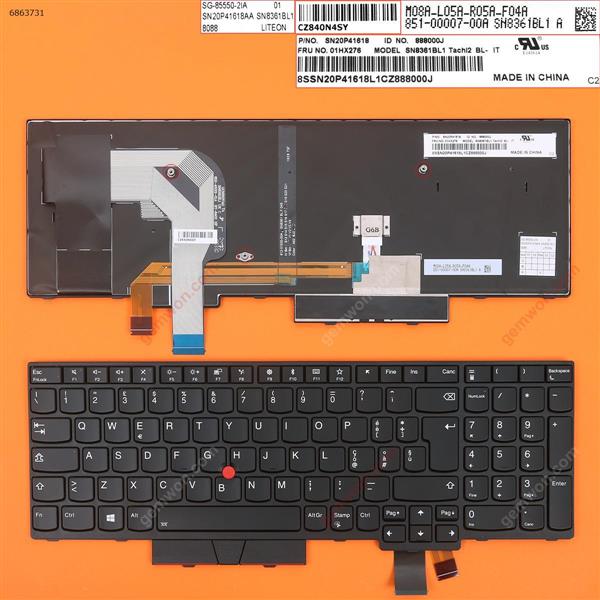 Lenovo IBM ThinkPad T580 BLACK FRAME BLACK(With Point,Backlit,For Win8)  IT N/A Laptop Keyboard (OEM-B)