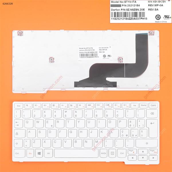 LENOVO YOGA 11S WHITE FRAME WHITE(For Win8) IT ST1V-ITA       25212184         9Z.N9SZN.20E Laptop Keyboard (OEM-B)