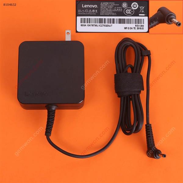 Lenovo 20V 3.25A 65W Φ4.0x1.7mm Square (Quality：A+) Plug：US  Laptop Adapter 20V 3.25A 65W Φ4.0X1.7MM